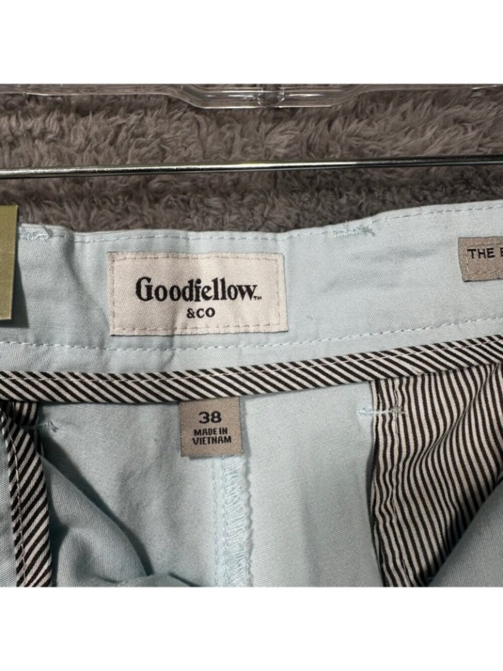 Goodfellow & Co Every Wear Shorts Mens 38 Light Blue Flat Front 5" Inseam Cotton - Picture 6 of 8